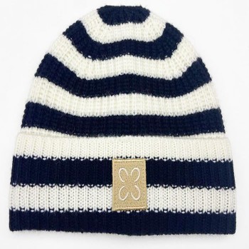 Wool stripe knit hat